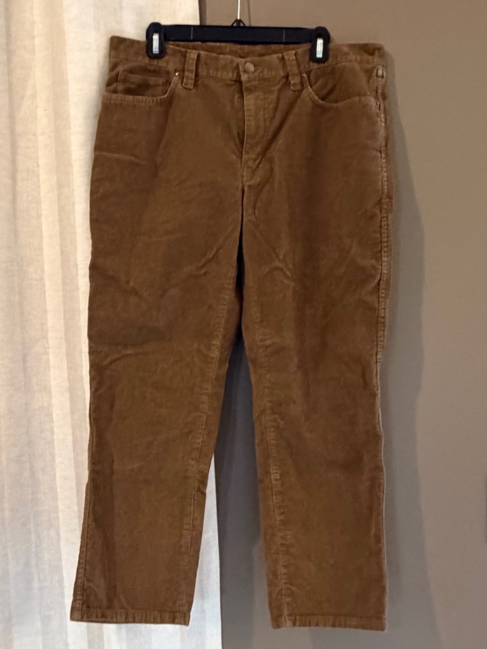 L.L.Bean Bean Flex Caramel Brown Corduroy Standard Fit Pants, Size 33x28